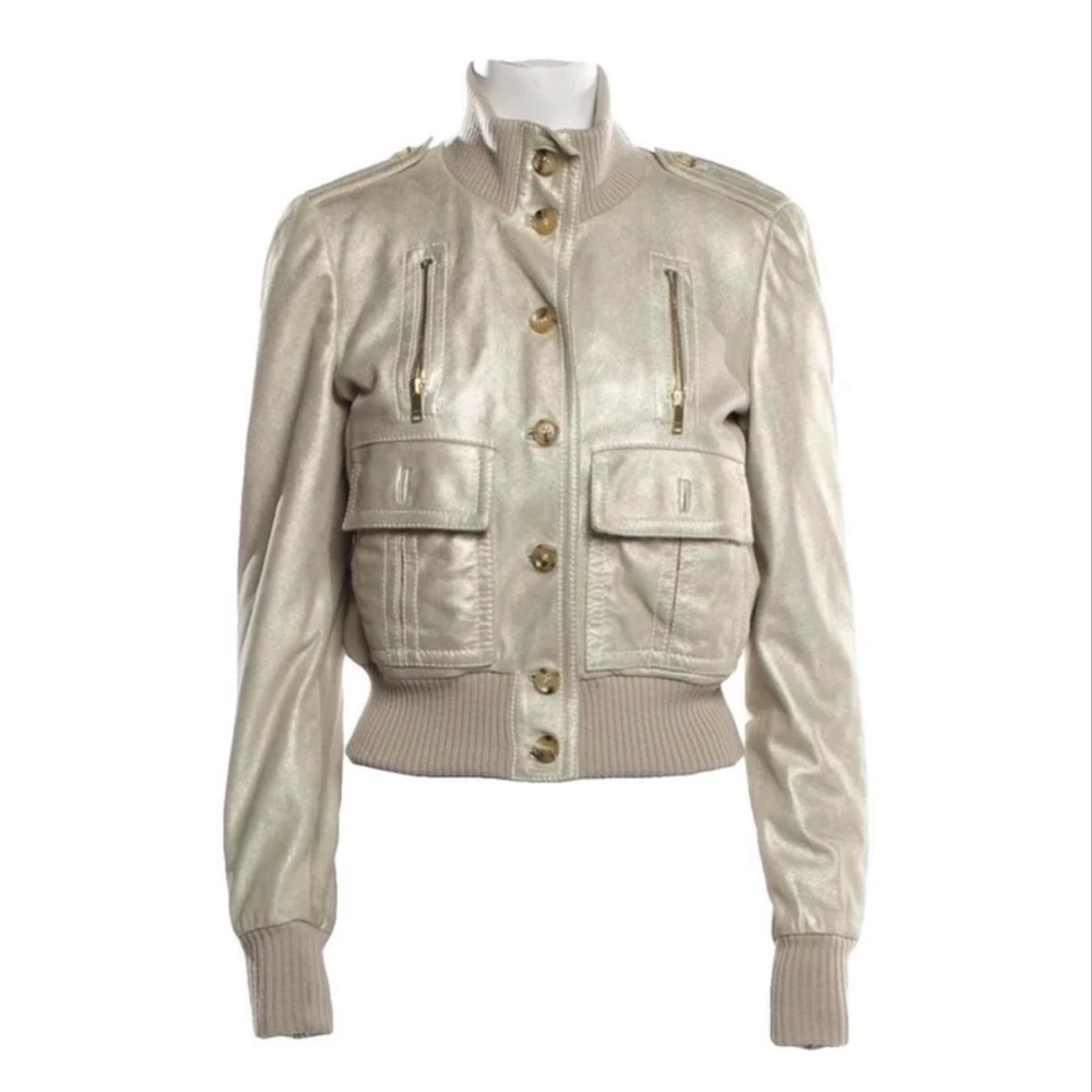 Gucci Women's Gold Leather Jacket